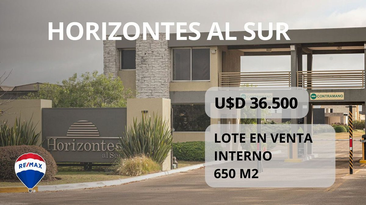 VENTA LOTE INTERNO EN HORIZONTES AL SUR