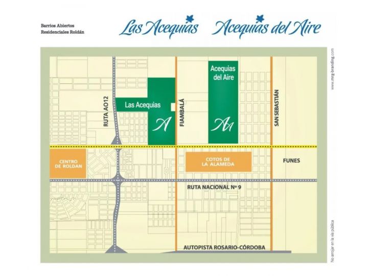 Lote en venta, Acequias del Aire, Roldan / Funes.