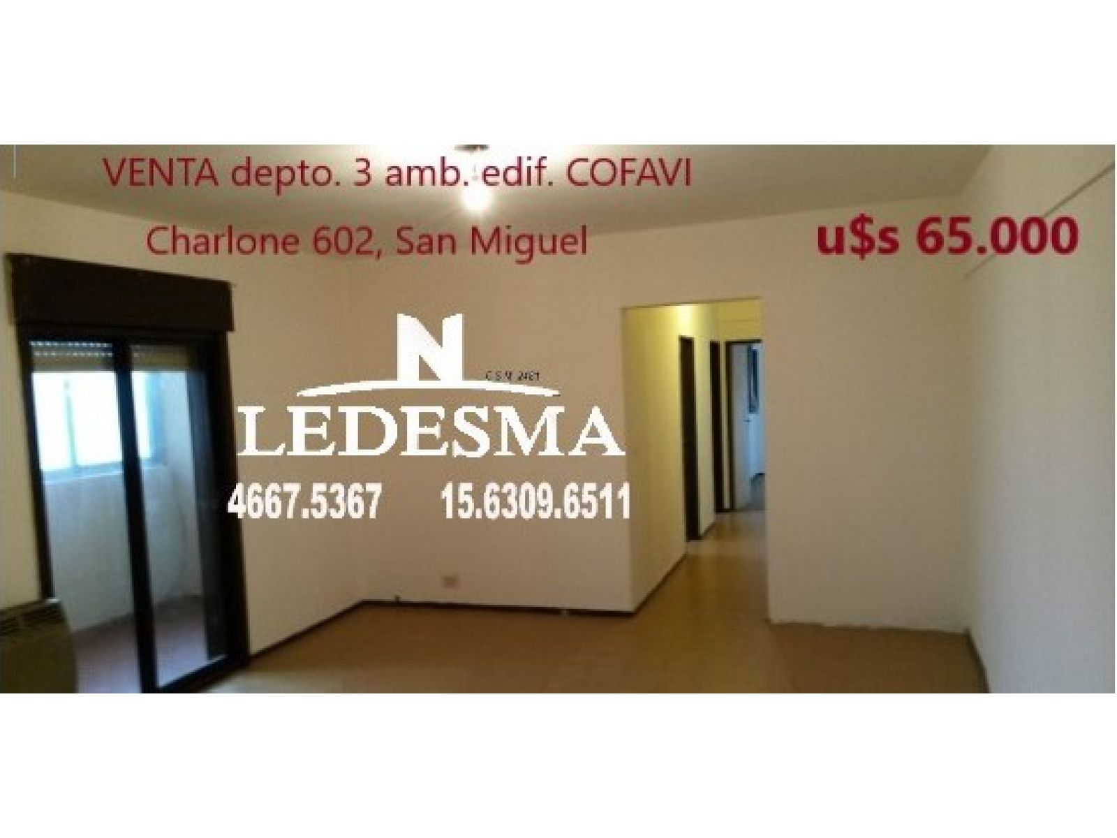 VENTA en San Miguel depto. 3 amb. edif. COFAVI