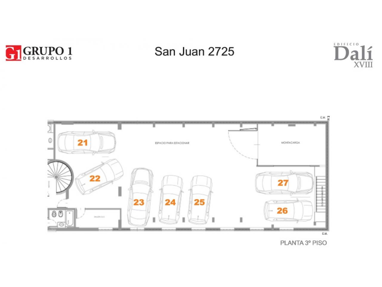 Rosario: San Juan 2725 - Cochera Numero 22 en piso 3 con montacarga, Santa Fe, Argentina