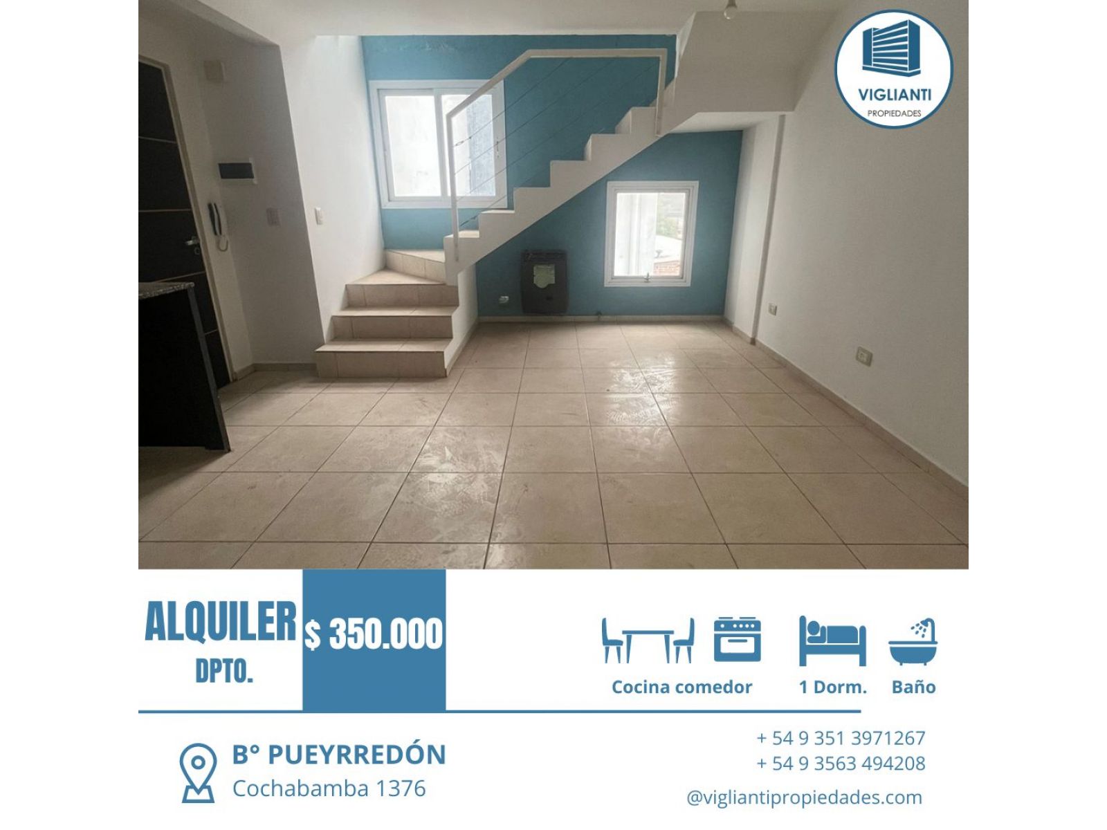 ALQUILER DEPARTAMENTO- Bº Pueyrredón (1 dormitorio)