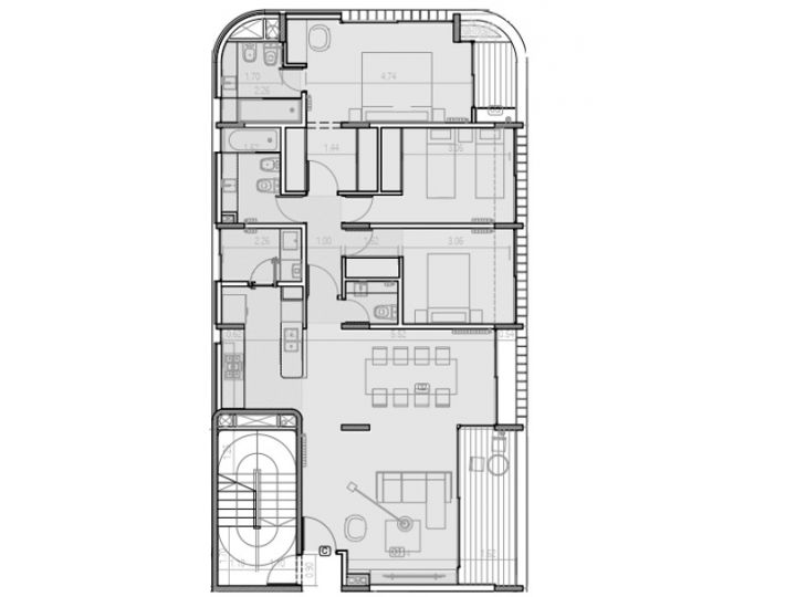Departamento de 3 dormitorios en venta cerca del Rio. En construcción. Balcarce 500