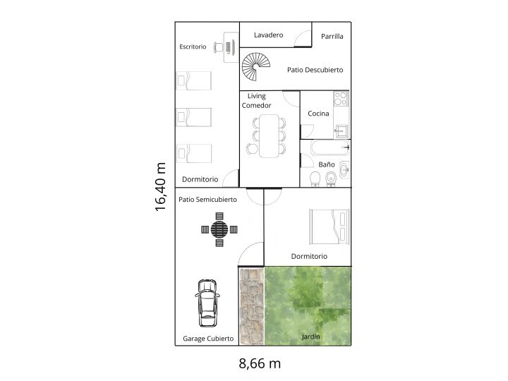 VENTA CASA EN VILLA REAL/ 3 AMB / JARDÍN PATIO PARRILLA TERRAZA y GARAGE