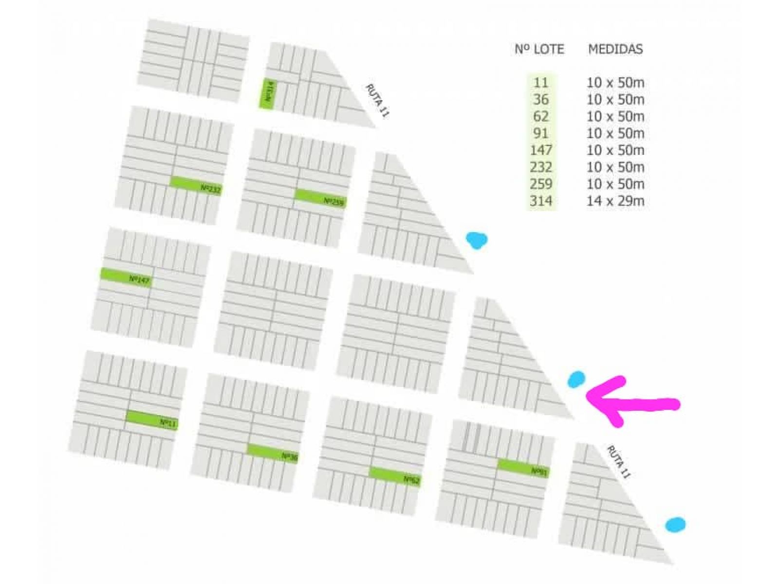 Lote en Timbues en DON FERRUCCIO sobre ruta 11