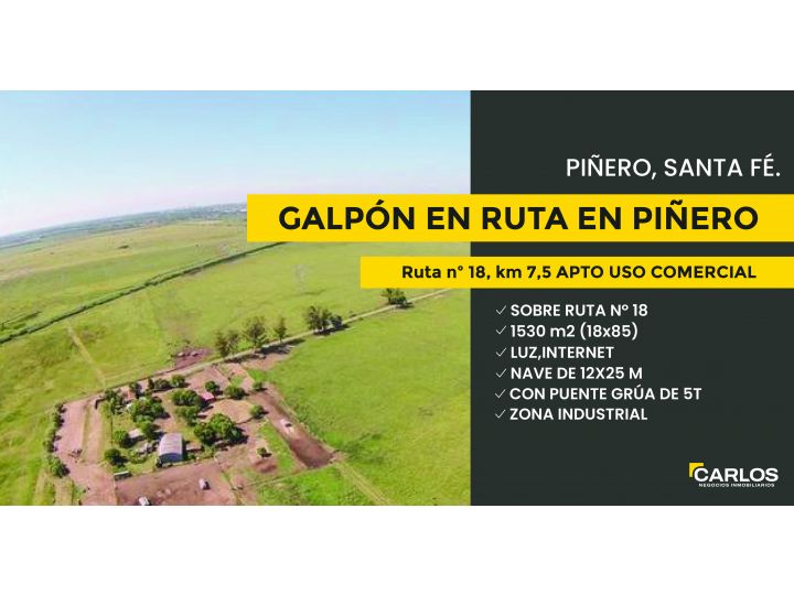 Galpón apto uso comercial en Piñero