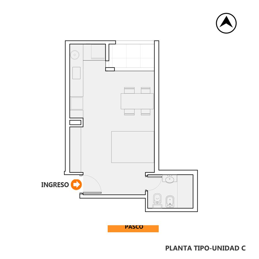 Departamento en venta un dormitorio  y terraza Abasto Rosario