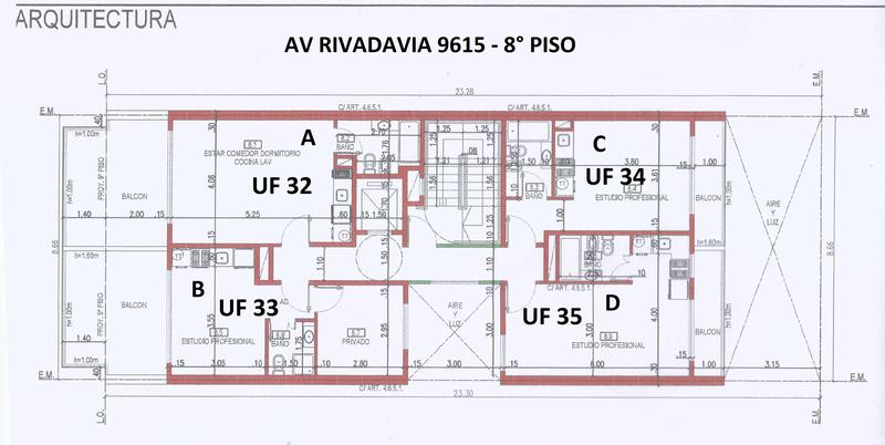 VENTA  VILLA LURO  AV. RIVADAVIA 9615  MONOAMBIENTE  APTO PROFESIONAL  A ESTRENAR