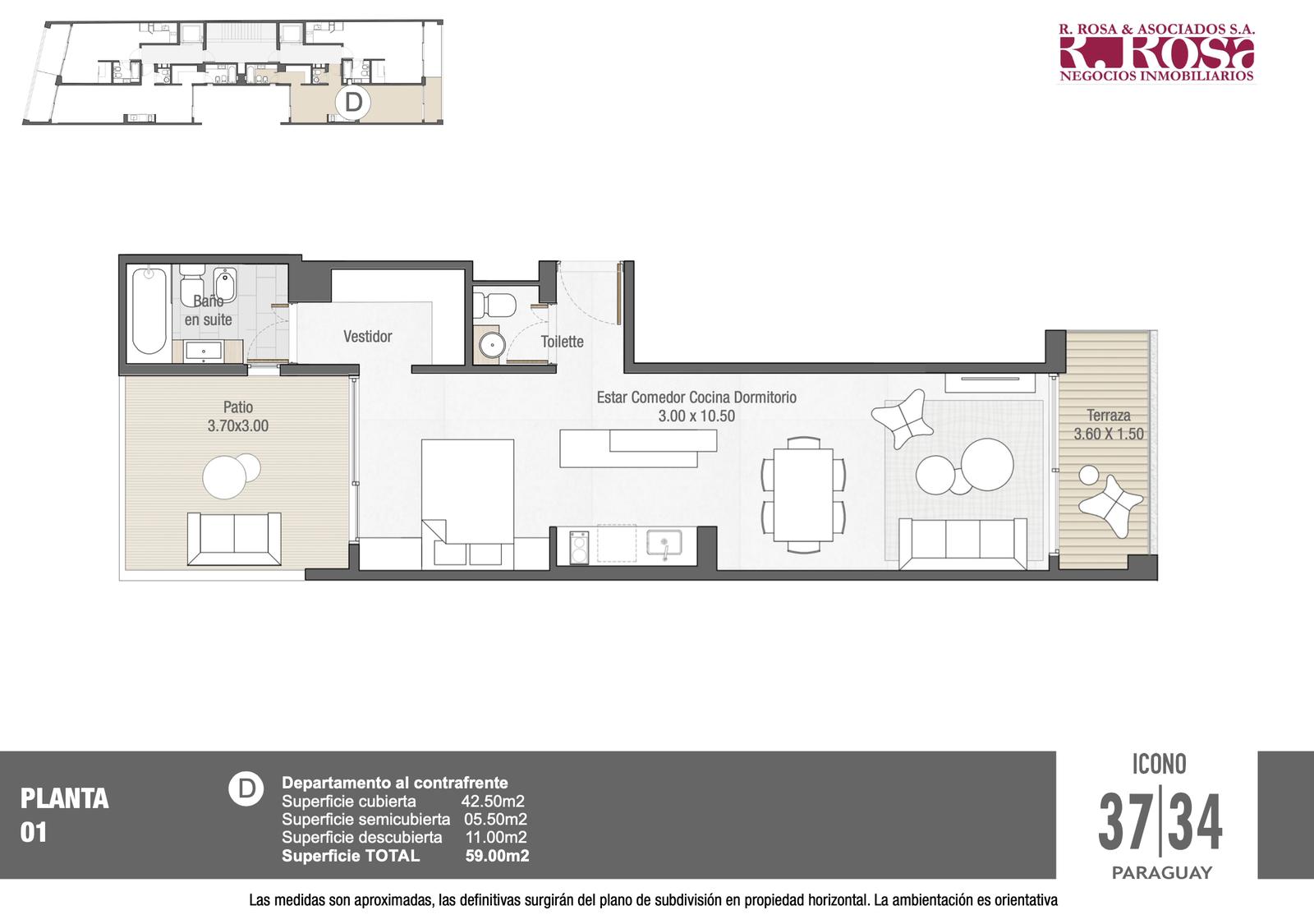 Departamento de 2 ambientes en venta en Palermo con Terraza con Parrilla Propia - 9 A