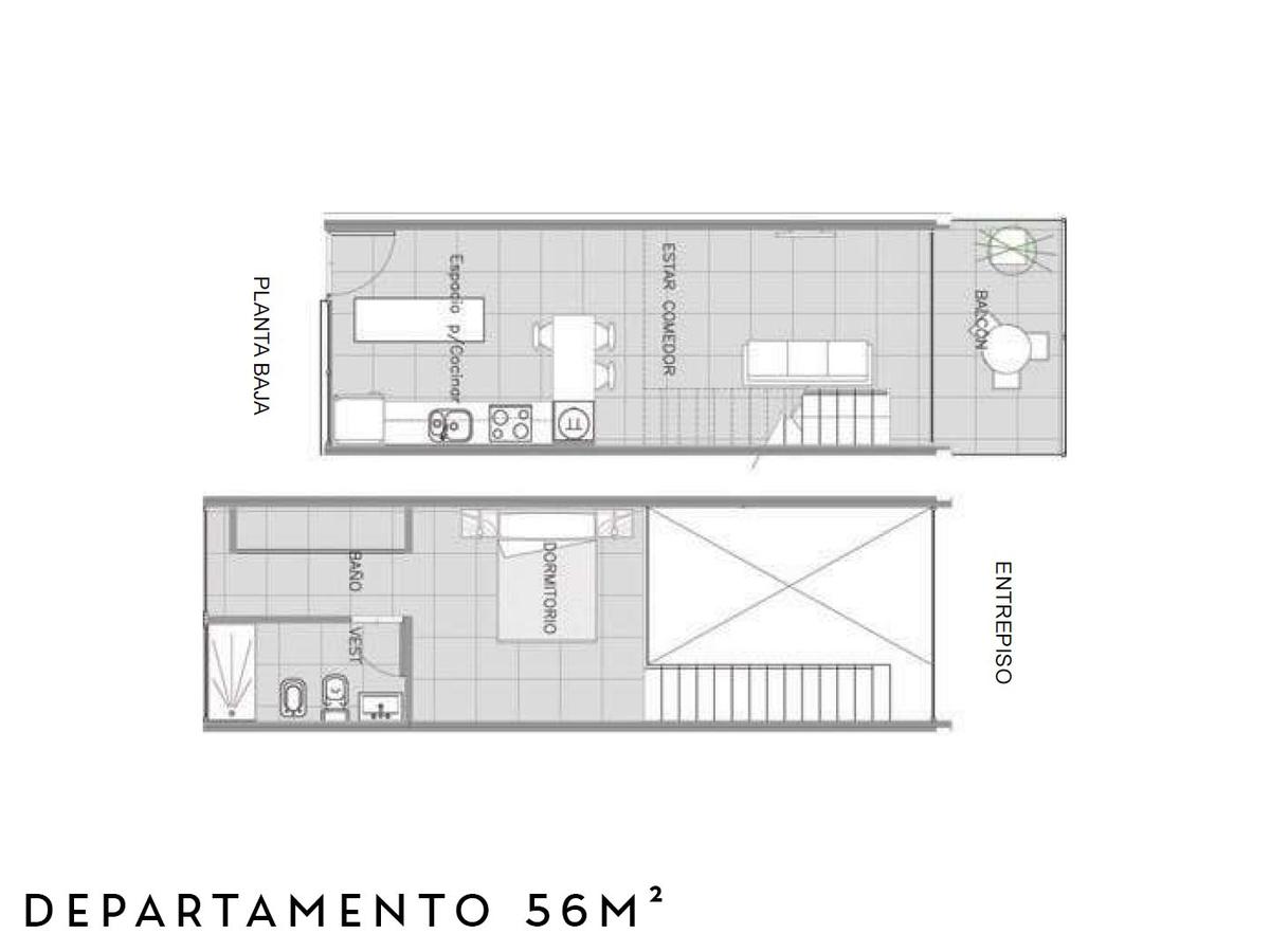 Departamentos dúplex de 1 dormitorio con amenities en Fisherton