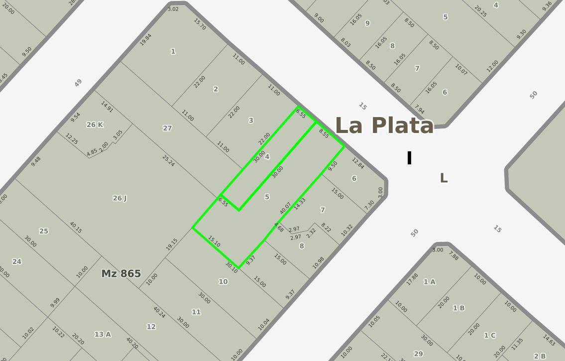 Terreno en La Plata - 15 e/  49 y 50 - Dacal Bienes Raices