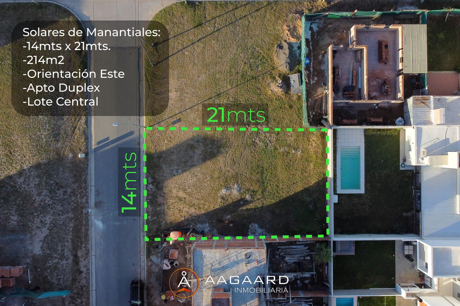 Solares de Manantiales Lote de 294 m2 apto duplex