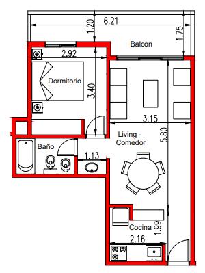 Departamento - Barrio Sur