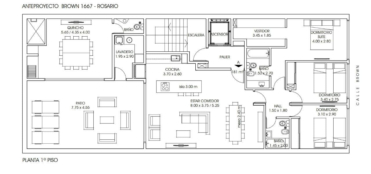 Piso exclusivo con quincho y patio a metros del río