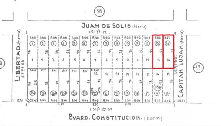 Terreno en Venta  Cap. Luján y Solís, a mts. de  Av. Constitución  Zapiola