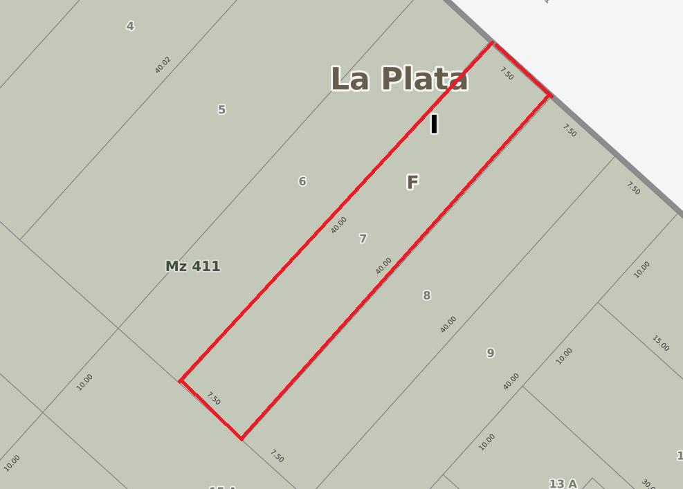 Venta Terreno 7,50x40 en 1 e/ 67 y 68 -- La Plata