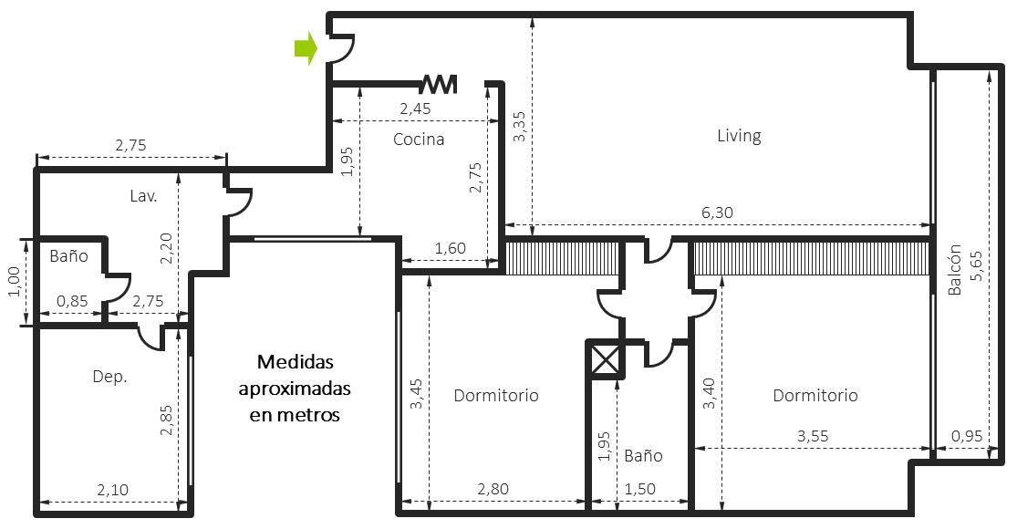 Barrio Norte 3 amb con dep alto al frente con balcon Junin y Arenales oportunidad!!!