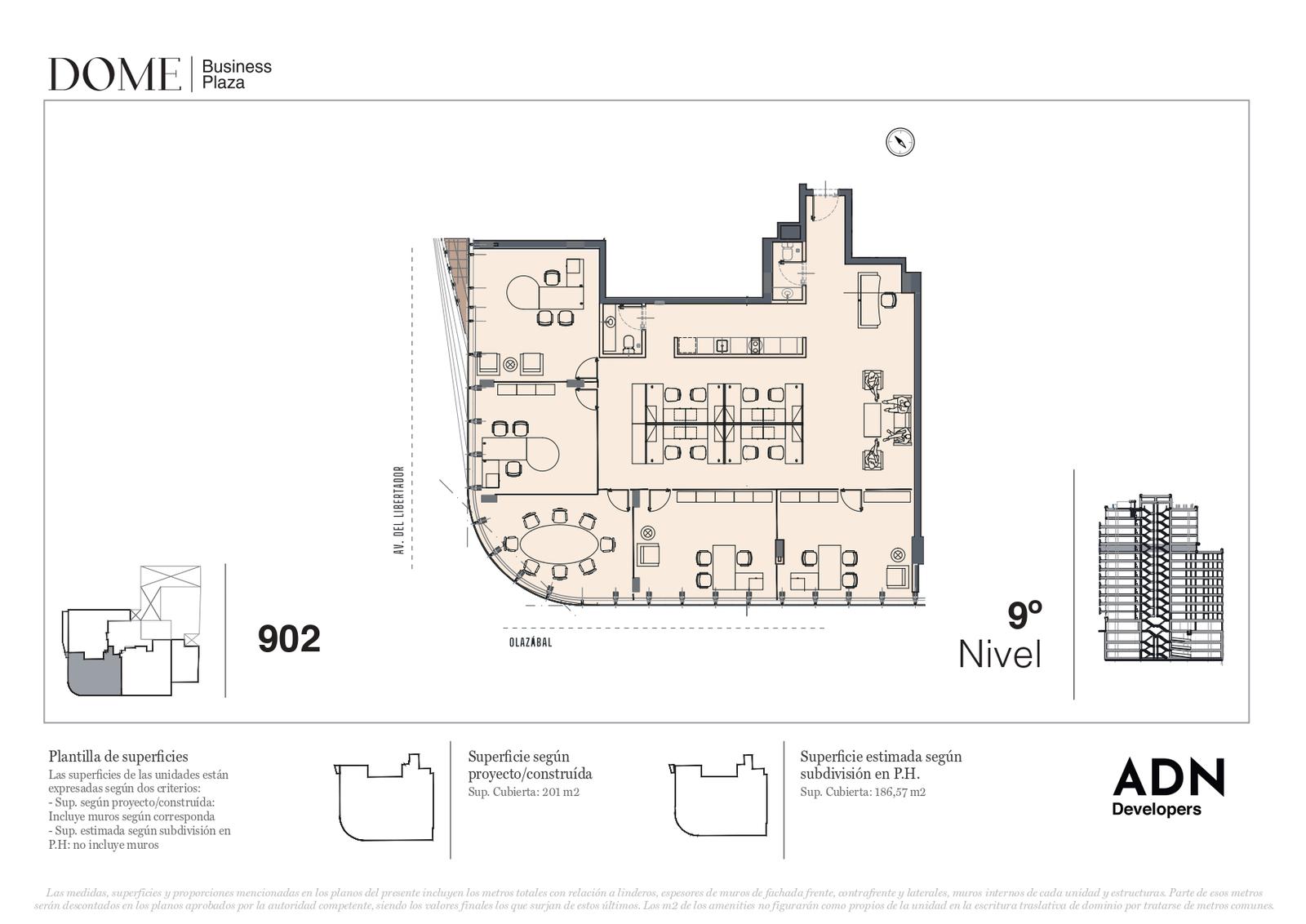 DOME BUSINESS - PISO ALTO,  ESQUINERO Y FRENTE AV LIBERTADOR  CON 3 Cocheras  -