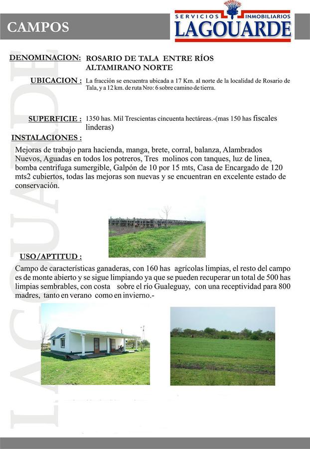 Vende Campo Ganadero - Cría-Recría