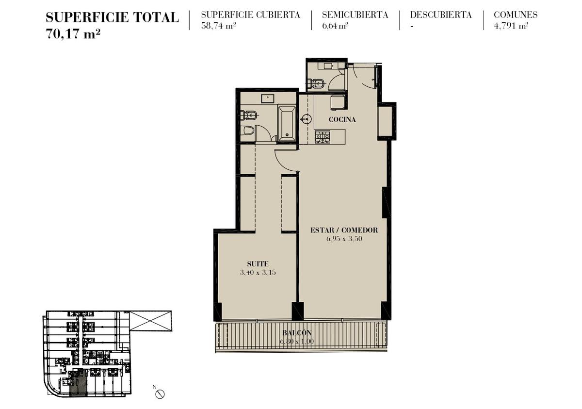 2 amb en ALQUILER con cochera en TORRE DECO ARMANI - Recoleta