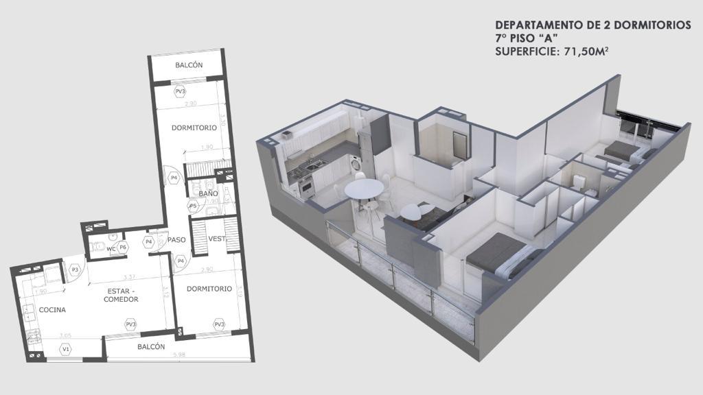 VENTA DEPARTAMENTO 2 DORM 2 BAÑOS A ESTRENAR NUEVA CORDOBA