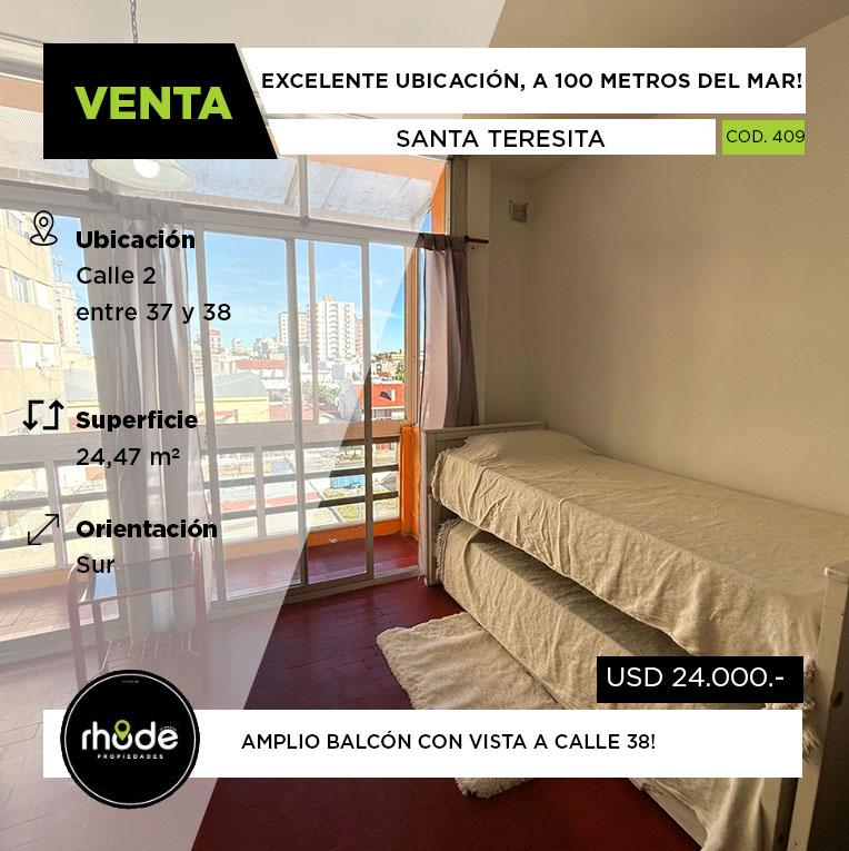 Monoambiente en Santa Teresita - Calle 2 entre calle 37 y 38