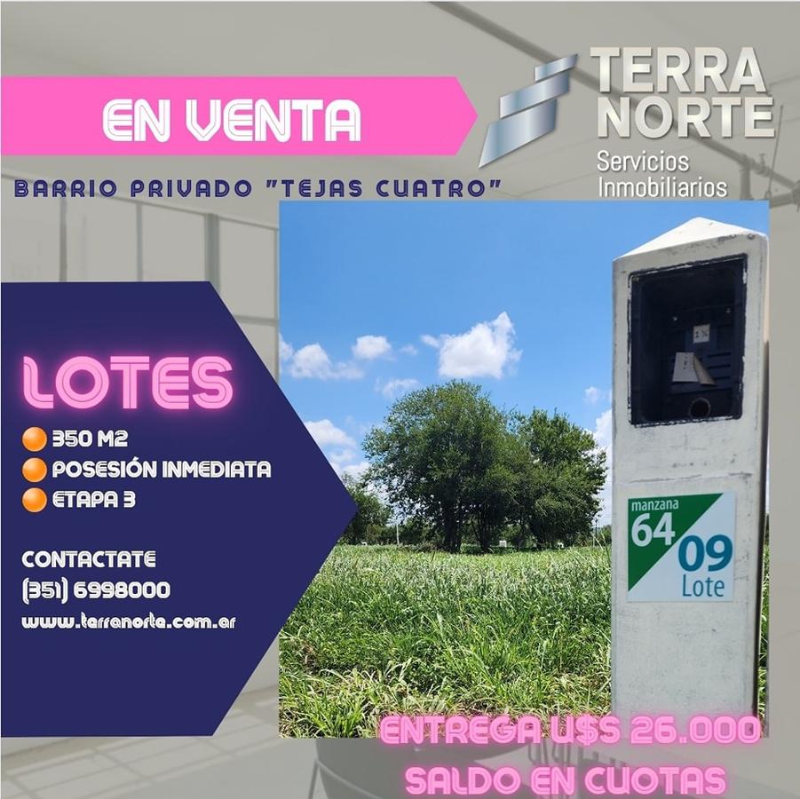 TERRENO A LA VENTA EN TEJAS CUATRO - MALAGUEÑO - CÓRDOBA