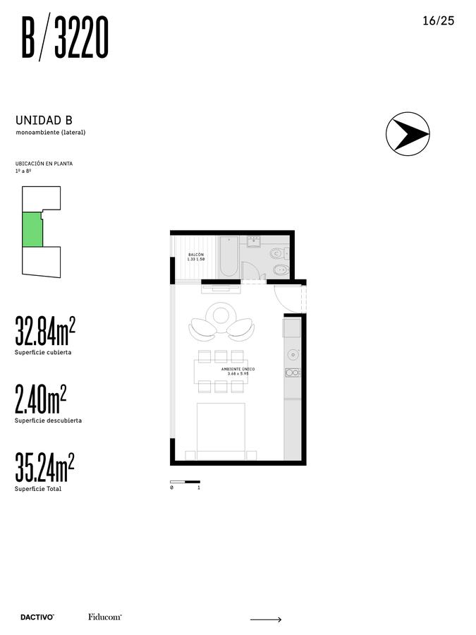 A estrenar Departamento 1 ambiente en Torre Bamboo - Olivos