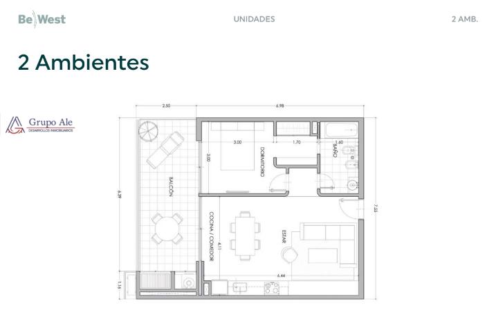 2 Ambientes a estrenar en Hurlingham