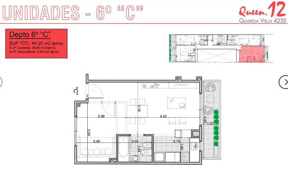 DEPTO 1 AMB CON BALCON EN CONSTRUCCION - ALMAGRO