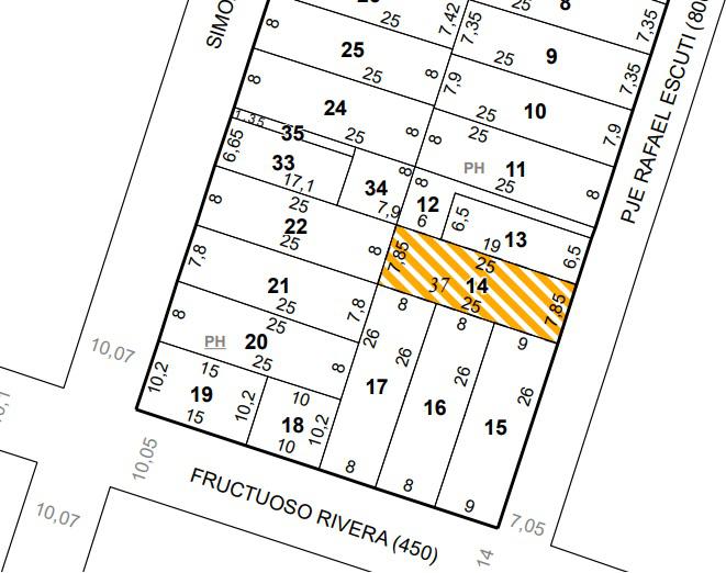 Terreno en venta  de 200m2  p/ inversor (casa a demoler) en B° Güemes, a 100mts de La Cañada