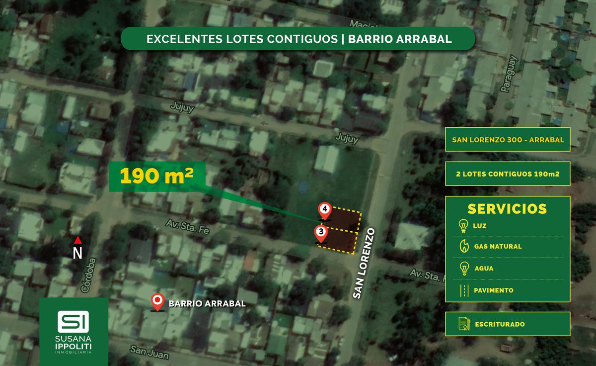 Lotes en venta contiguos excelente ubicación - Barrio Arrabal Roldán