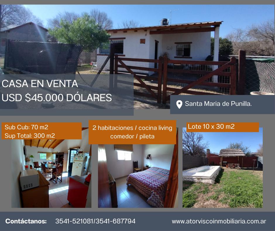 Casa en  venta en Santa Maria de Punilla.