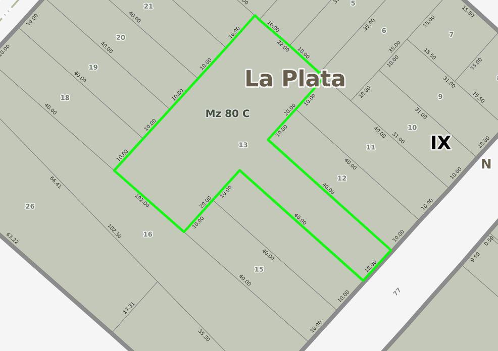 Terreno en La Plata - Calle 77 e/ 17 y 18 - Dacal Bienes Raices