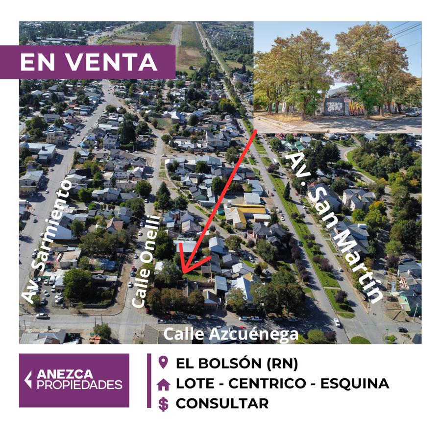 SE VENDE - TERRENO  COMERCIAL - EN ESQUINA - EL BOLSÓN CENTRO