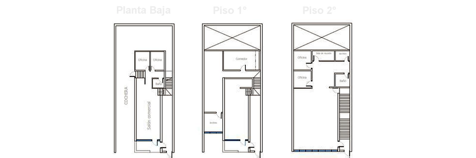 Local comercial desarrollado en Planta Baja, Entrepiso y Primer piso.