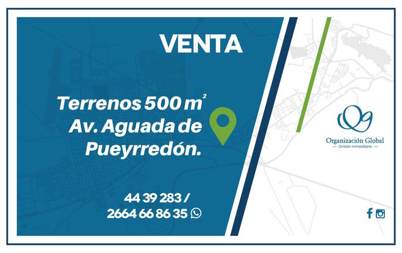 VENTA. Terrenos desde 500 m² Av. Aguada de Pueyrredón