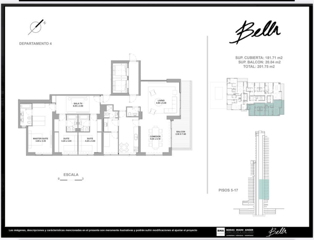 Torre Bella Guatemala y Oro 330 m2 3 Dorm Cochera Amenities