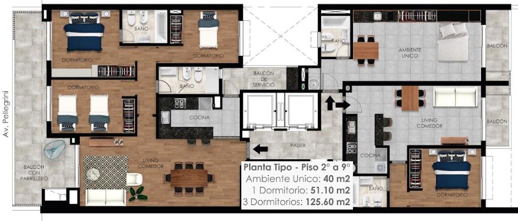 Departamento en  Pellegrini