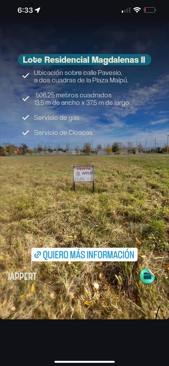 Venta de Terreno a metros de plaza Maipu en Magdalenas 2