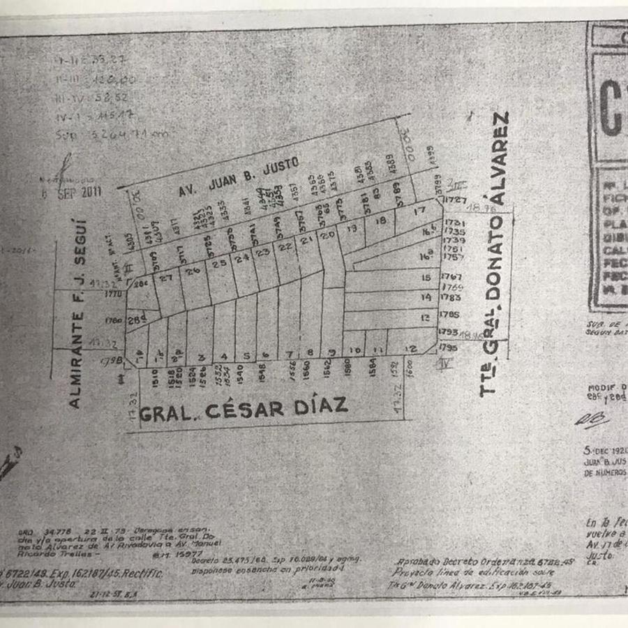 TERRENO SOBRE AV. DONATO ALVAREZ CASI ESQUINA JUAN B JUSTO EN VENTA