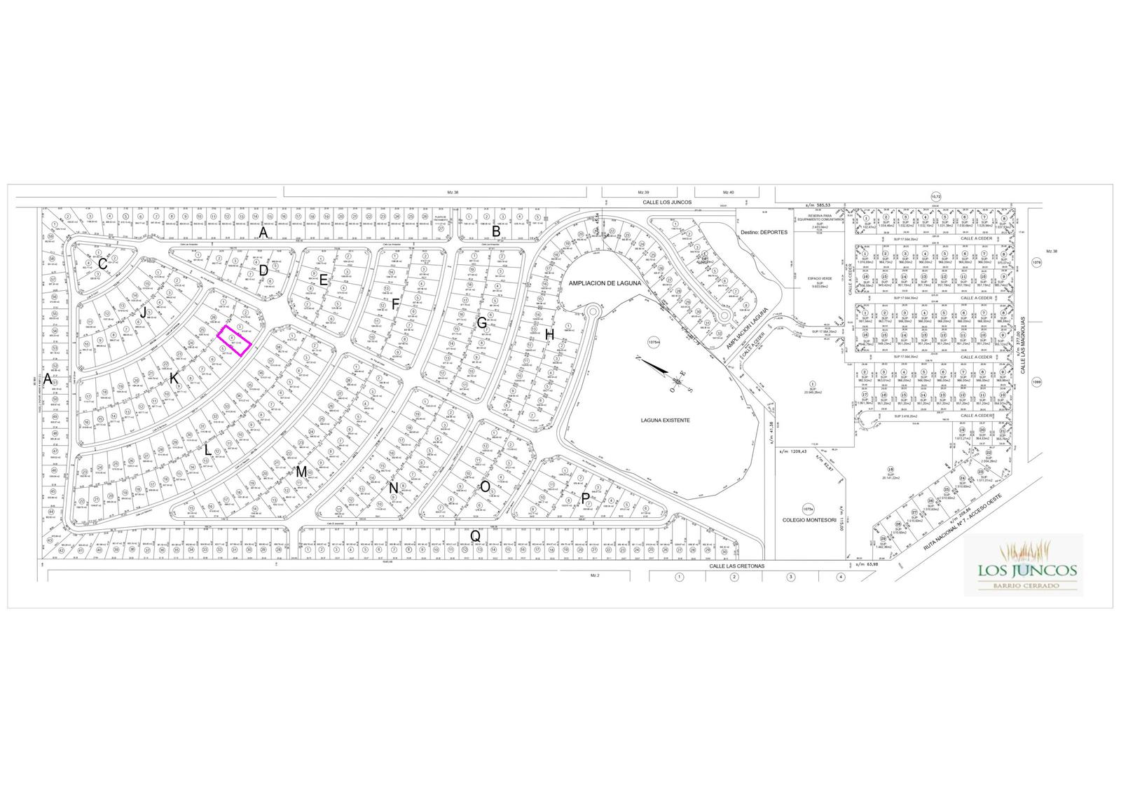 Terreno central a la venta en los juncos barrio cerrado K4