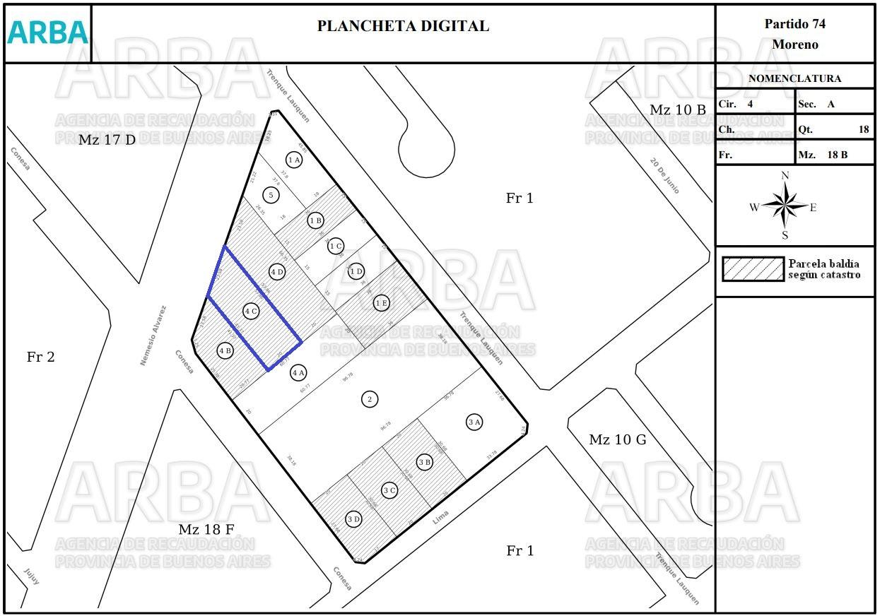 Terreno en  venta - Francisco Alvarez - Moreno