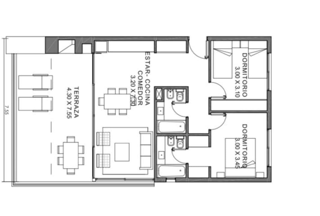 Venta Departamento en Puerto Escondico 3 amb 2 baños , terraza con parrilla,  al rio