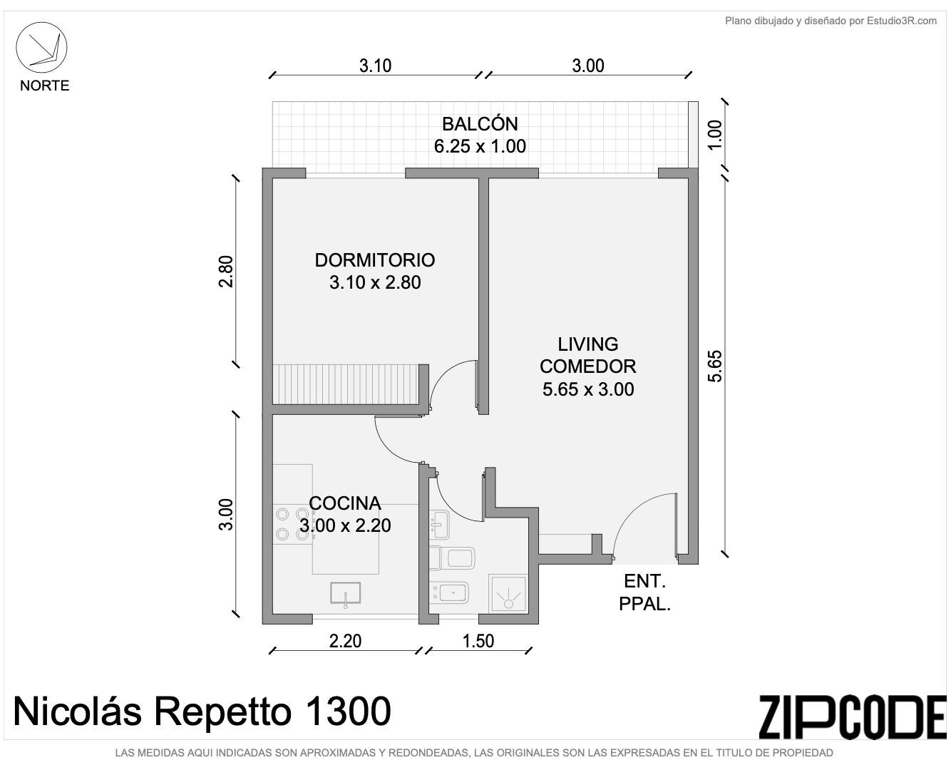 Departamento 2 Ambientes en Caballito