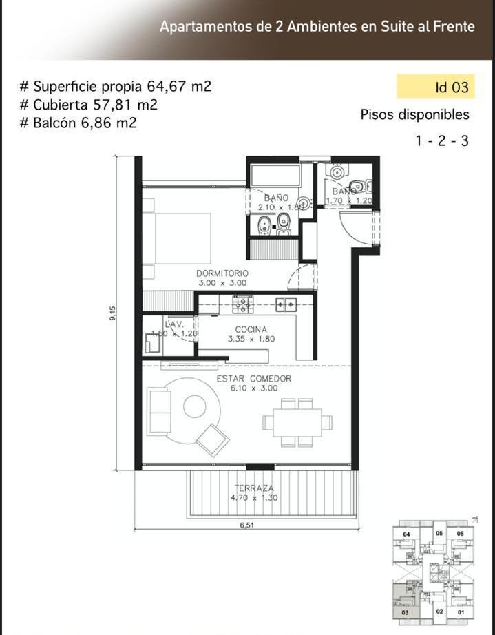 Departamento en  Venta a estrenar