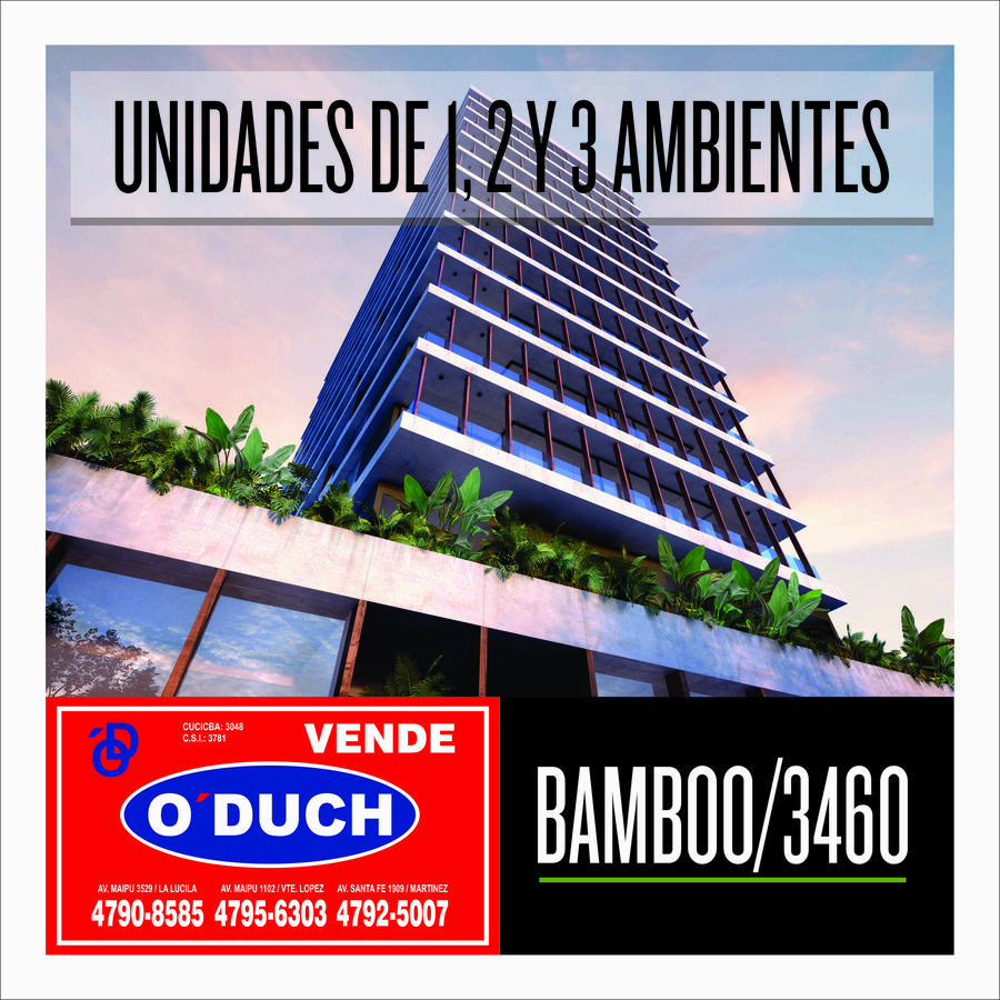 UNICO POR SUPERFICIE Y VALOR! Excelente Departamento 3 ambientes en Torre Bamboo - Olivos