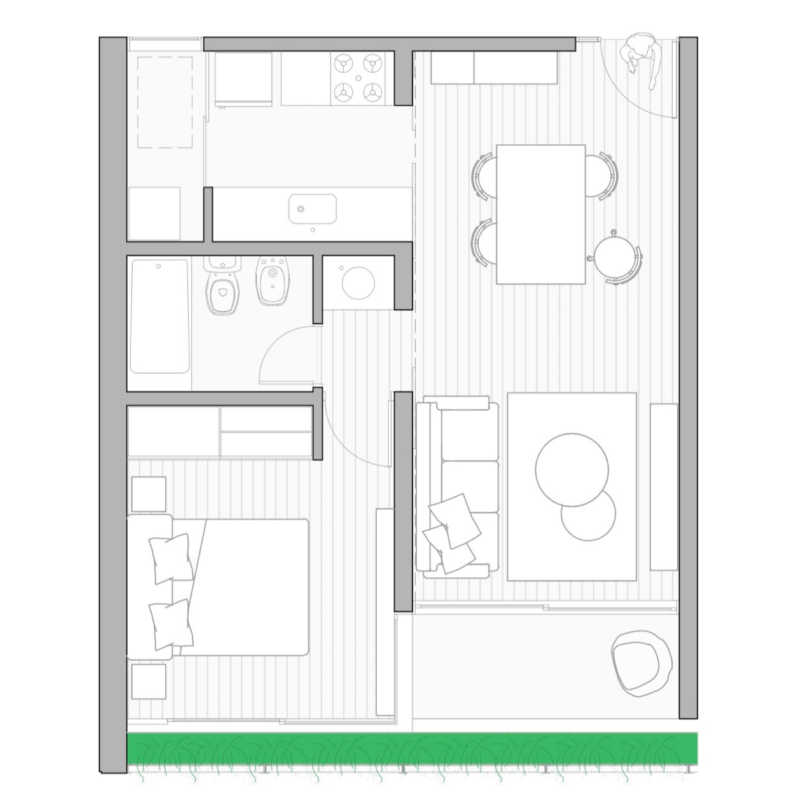 Departamento en ABASTO 1 DORMITORIO con BALCON