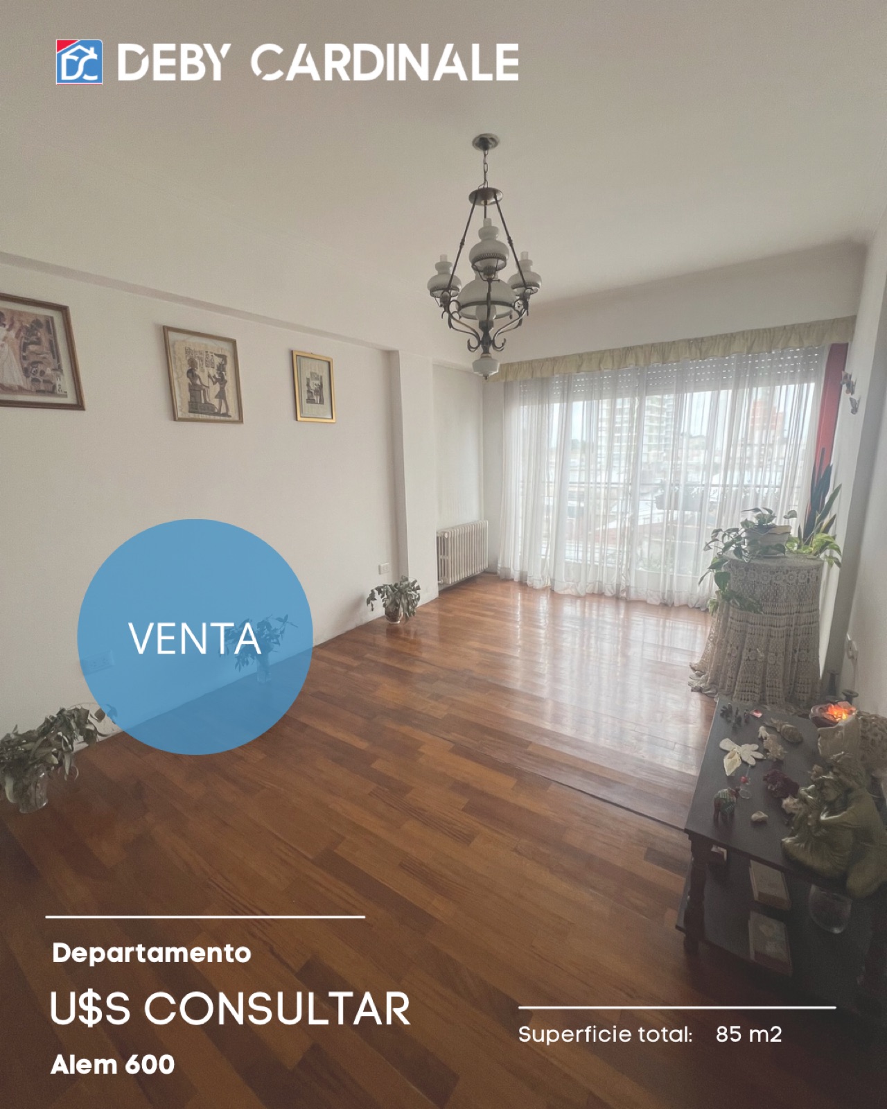 Piso a la venta de dos dormitorios, Alem 600.