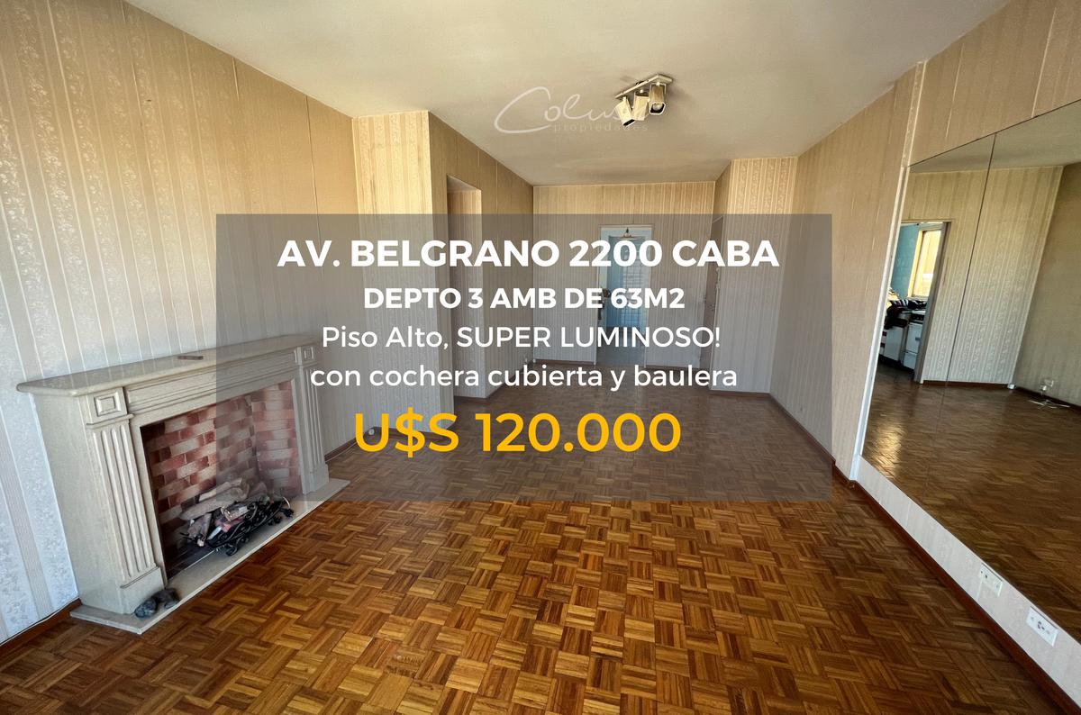 Departamento  en Balvanera 3 AMB C/COCHERA Y BAULERA, SUPER LUMINOSO, piso Alto