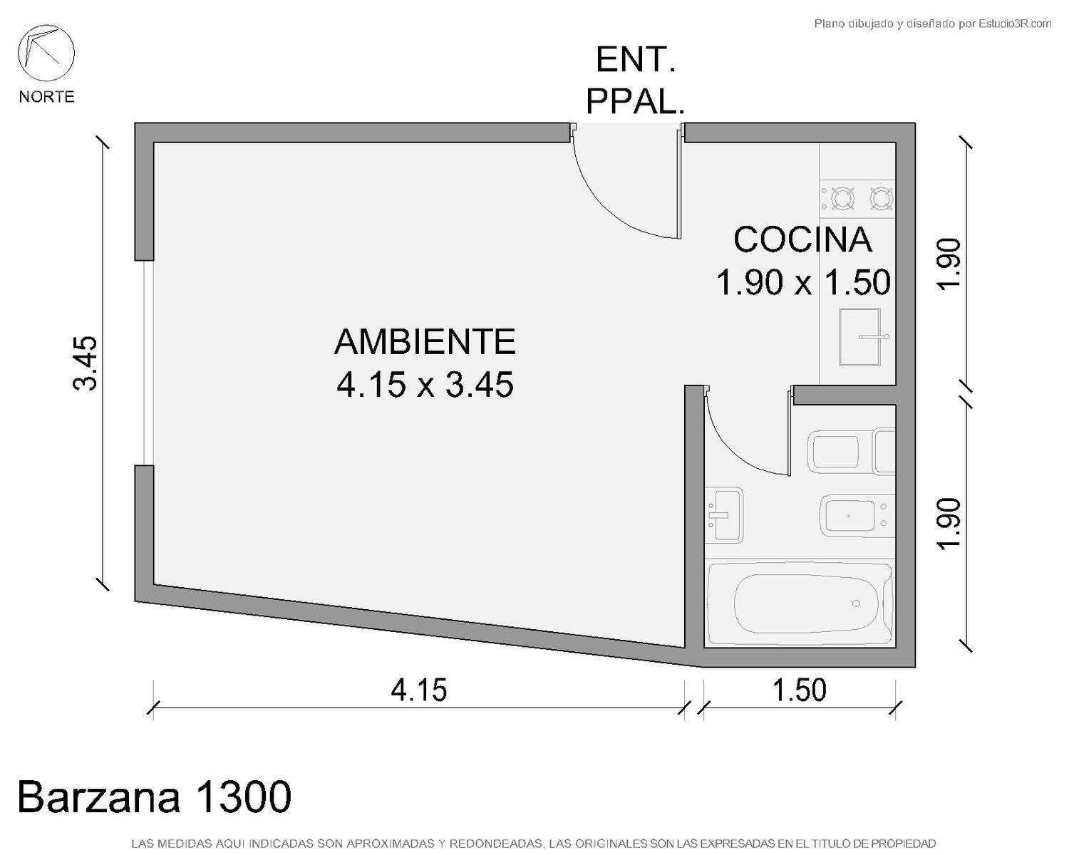 MONOAMBIENTE / VENTA / PB EN INCAS Y BARZANA, VILLA URQUIZA / APTO PROFESIONAL